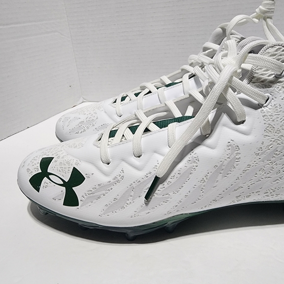 Men Under Armour Spotlight UA 4D Foam Football Cleats White 3023963-104 Size 11